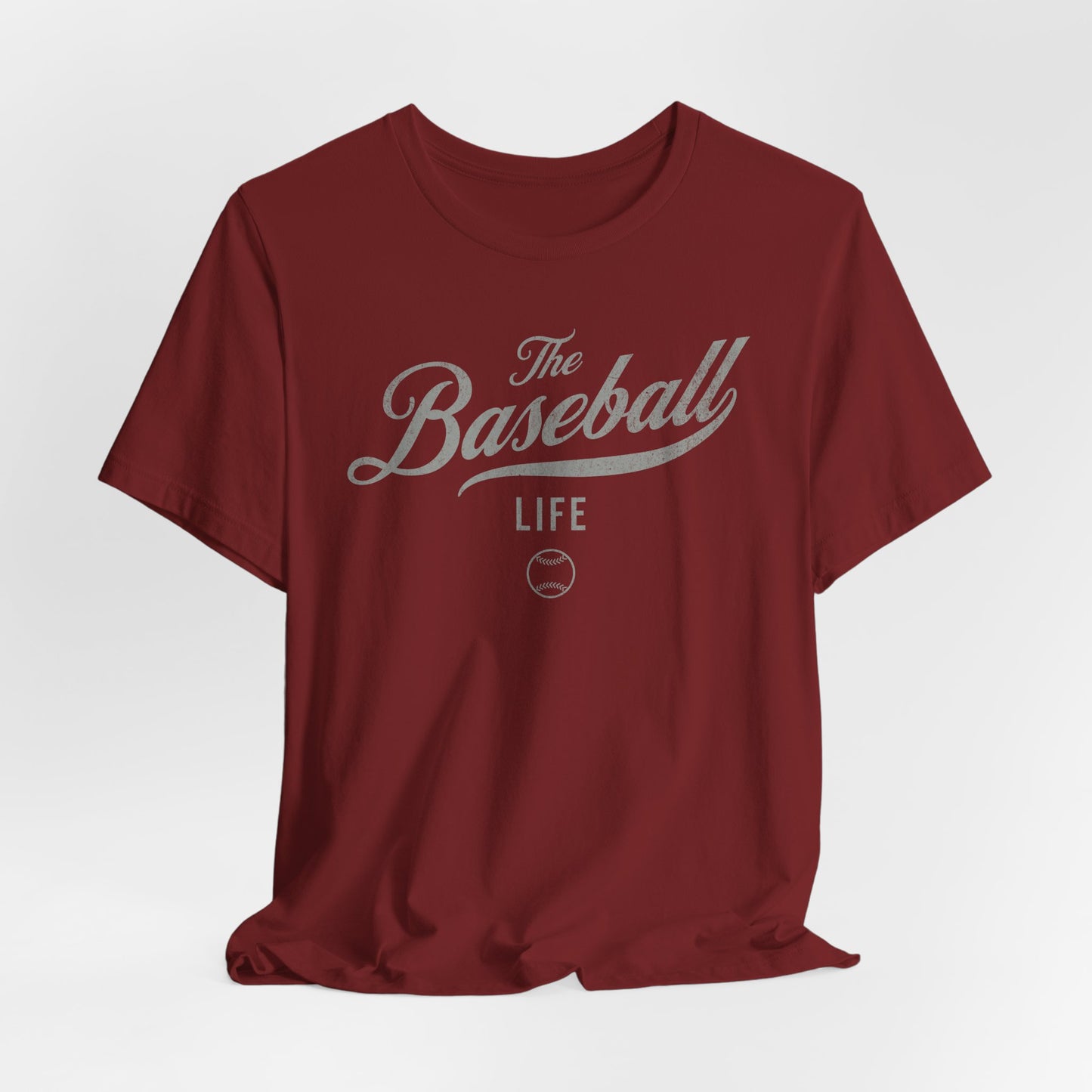 The Baseball Life Classic Script T-Shirt_Silver Gray Print