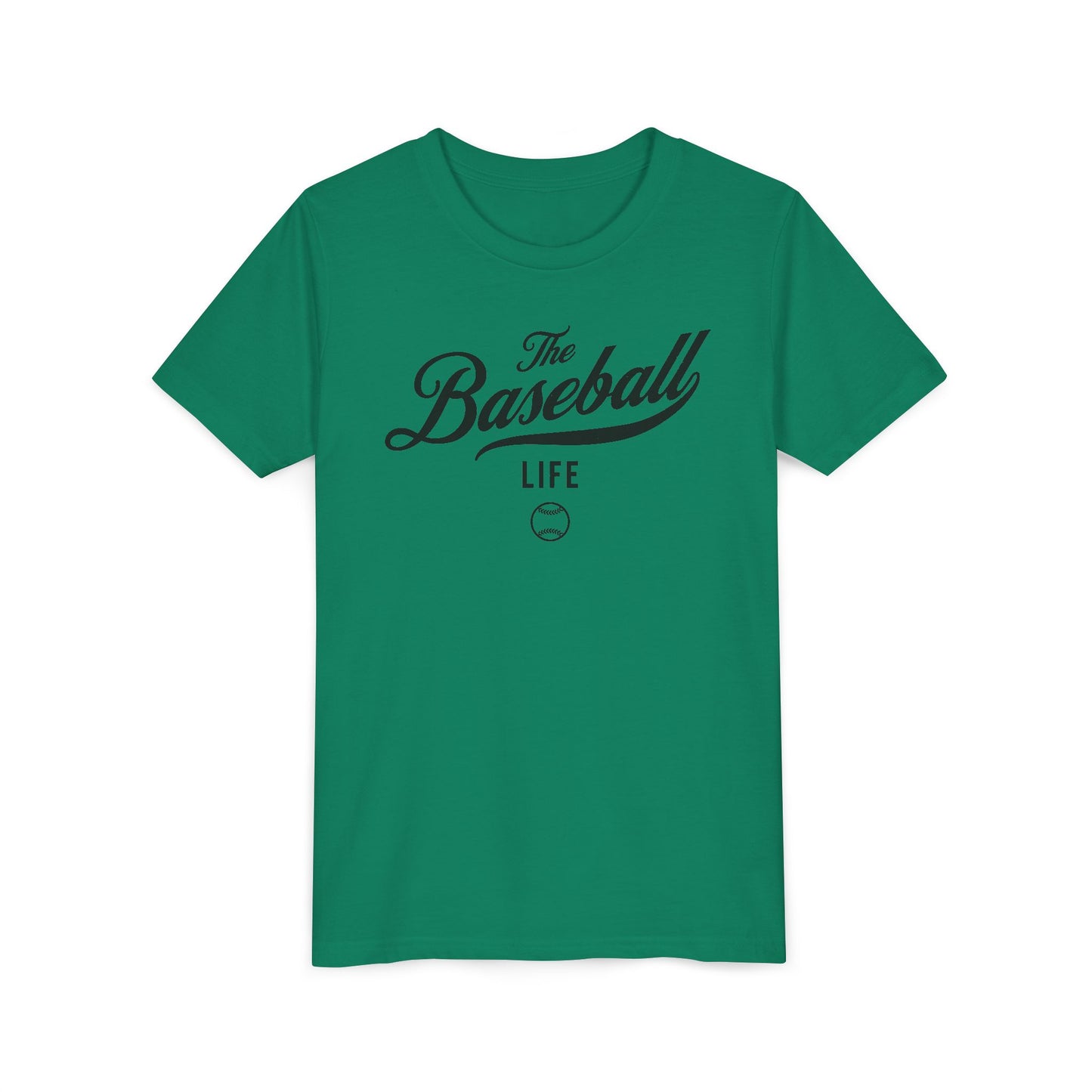 Youth The Baseball Life Classic Script T-Shirt_Black Print