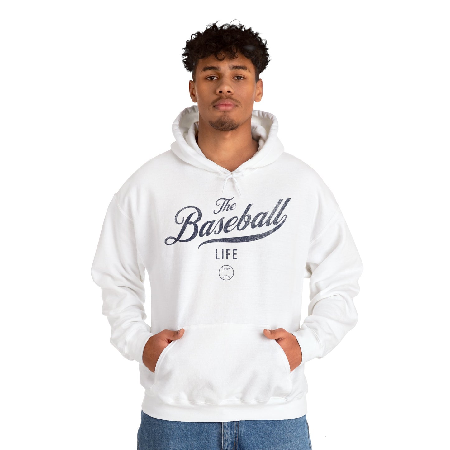 The Baseball Life Hoodie_Navy Print