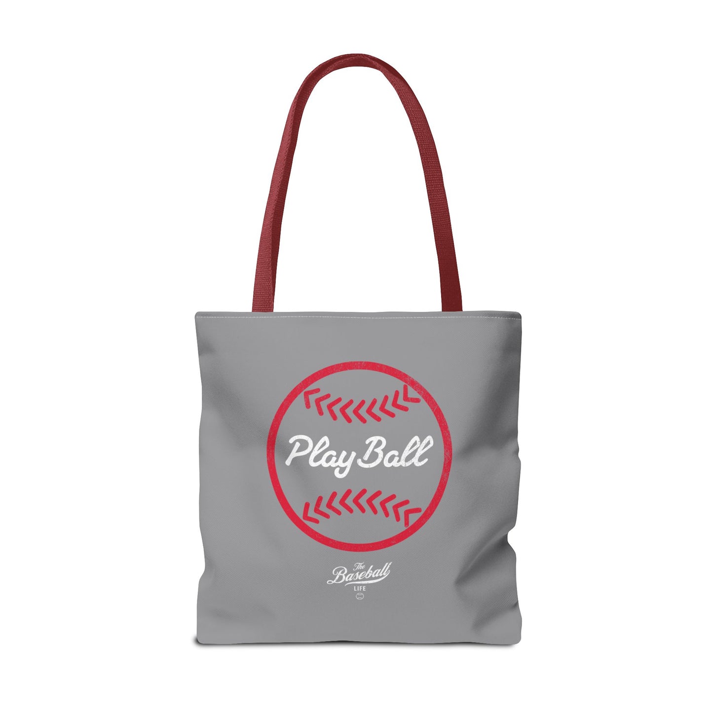 Baseball Icon Play Ball Tote Bag_Gray