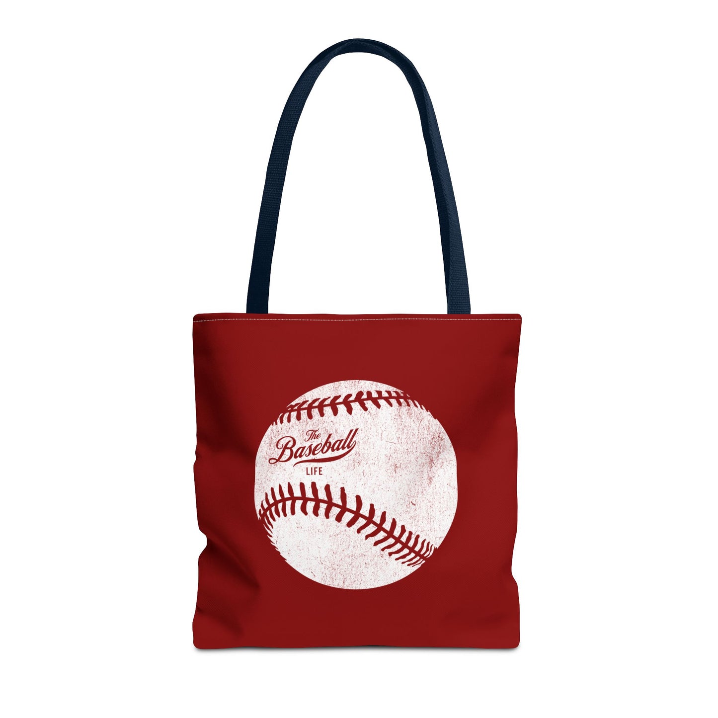 Weathered Baseball Tote Bag_Maroon