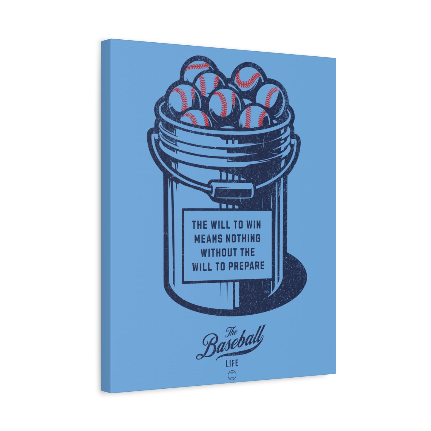 Bucket of Balls (The Will To Prepare) Wall Art Canvas_Carolina Blue Vertical