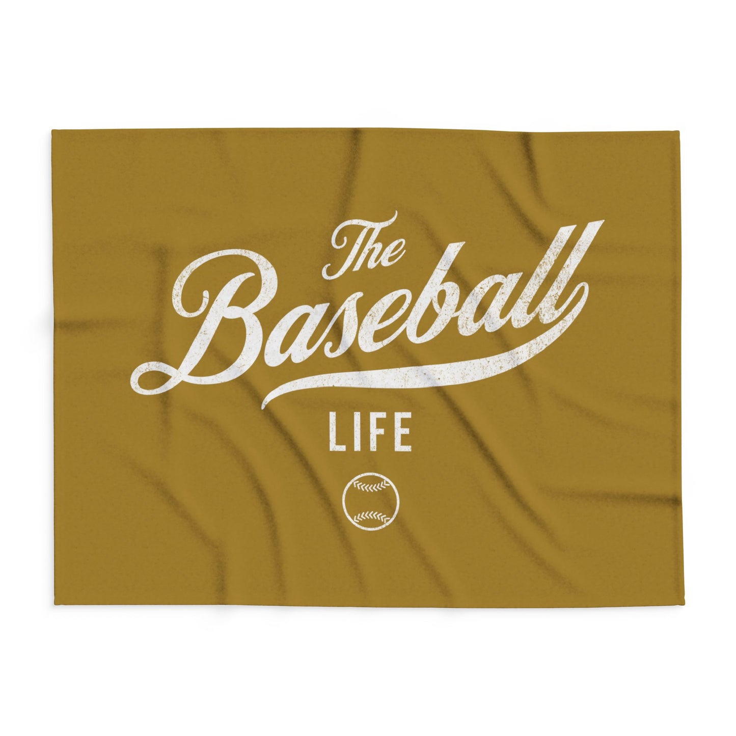 Fleece Blanket_Old Gold w White Print