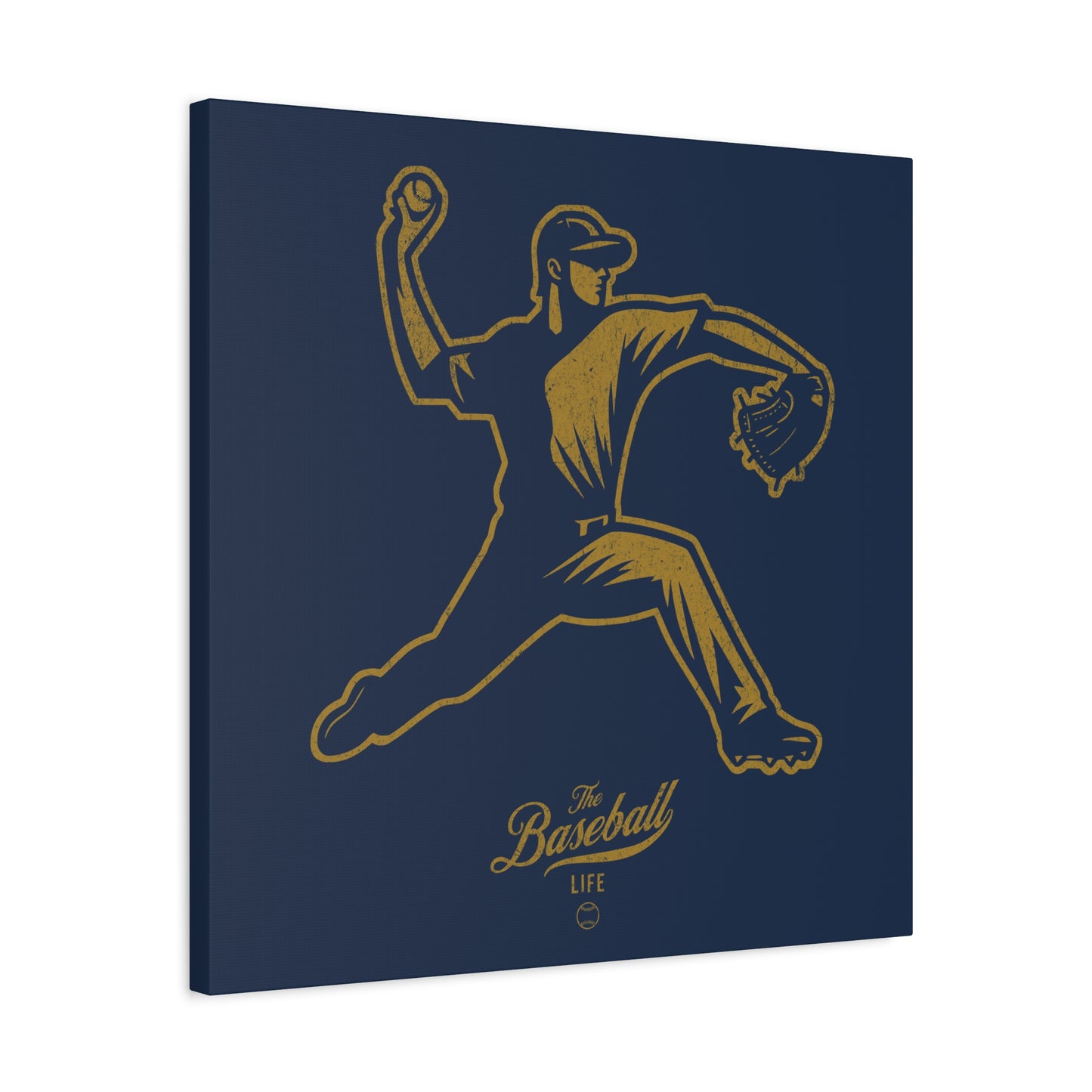 Pitcher Icon Wall Art Canvas_Navy