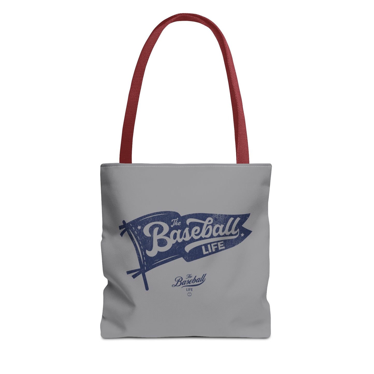Vintage Pennant Tote Bag_Navy Print on Medium Gray