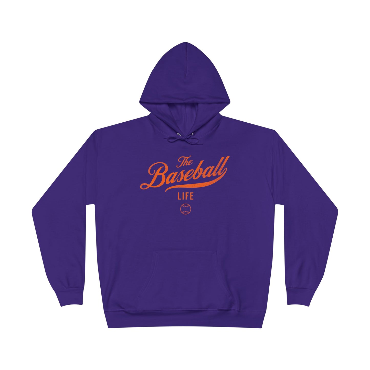 The Baseball Life Hoodie w/Grommets_Orange Print