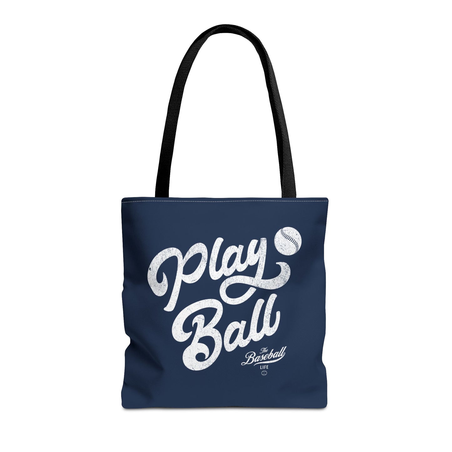 Play Ball Script Tote Bag_Navy