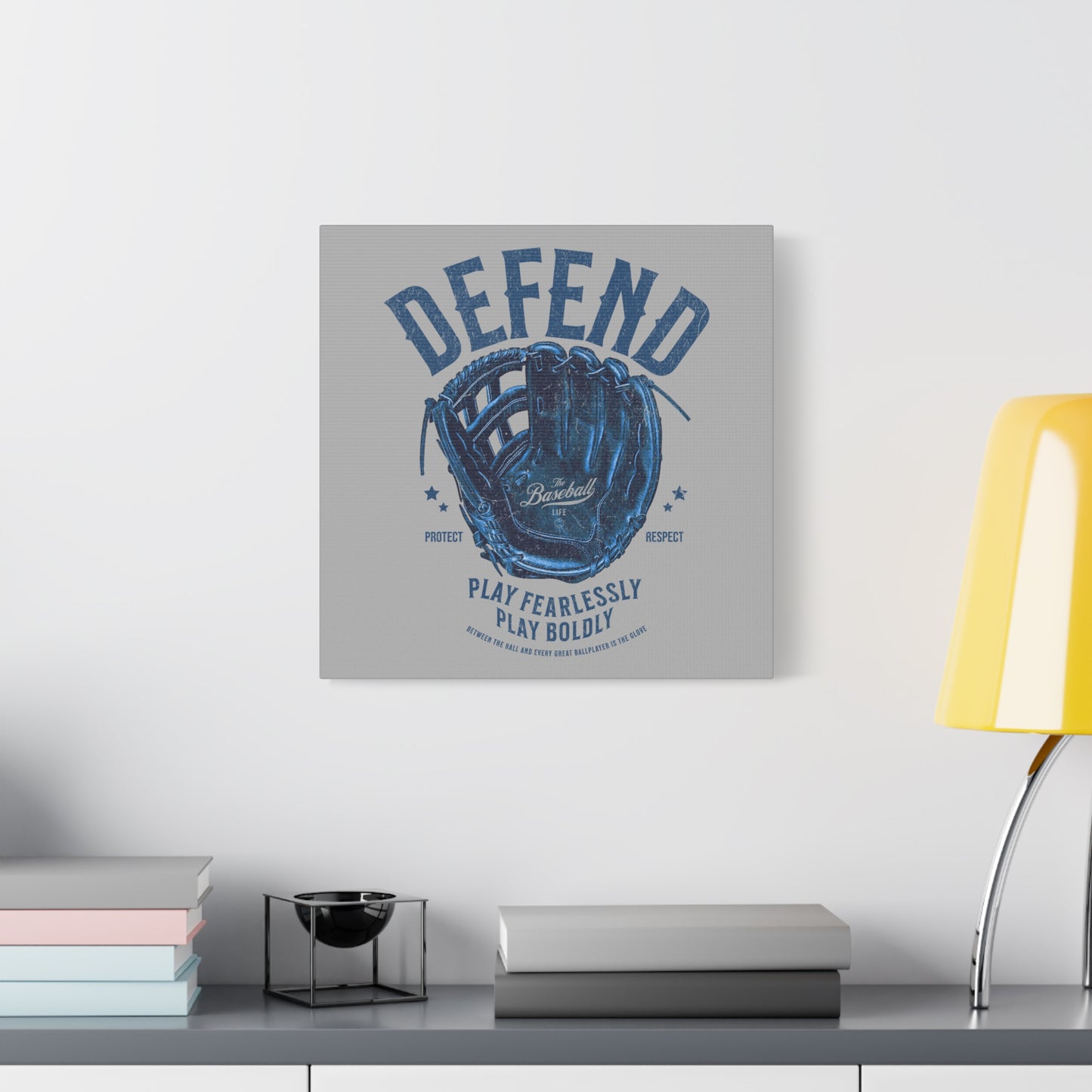 Defend Glove Wall Art Canvas_Silver Gray