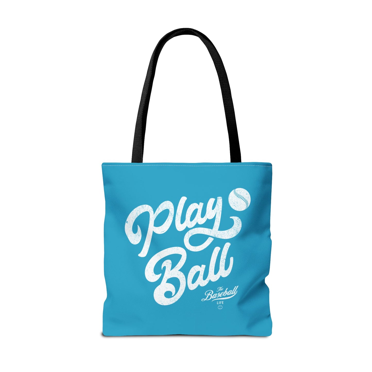 Play Ball Script Tote Bag_Turquoise