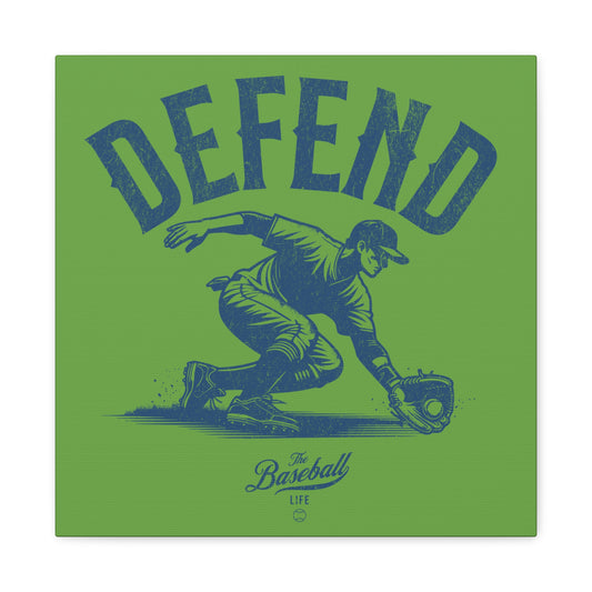 Defend Infielder Wall Art Canvas_Grass Green