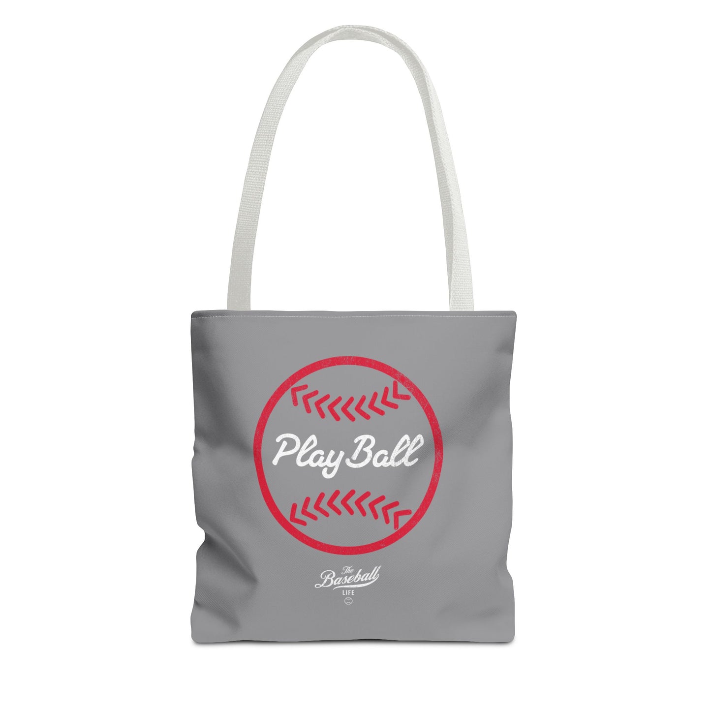 Baseball Icon Play Ball Tote Bag_Gray