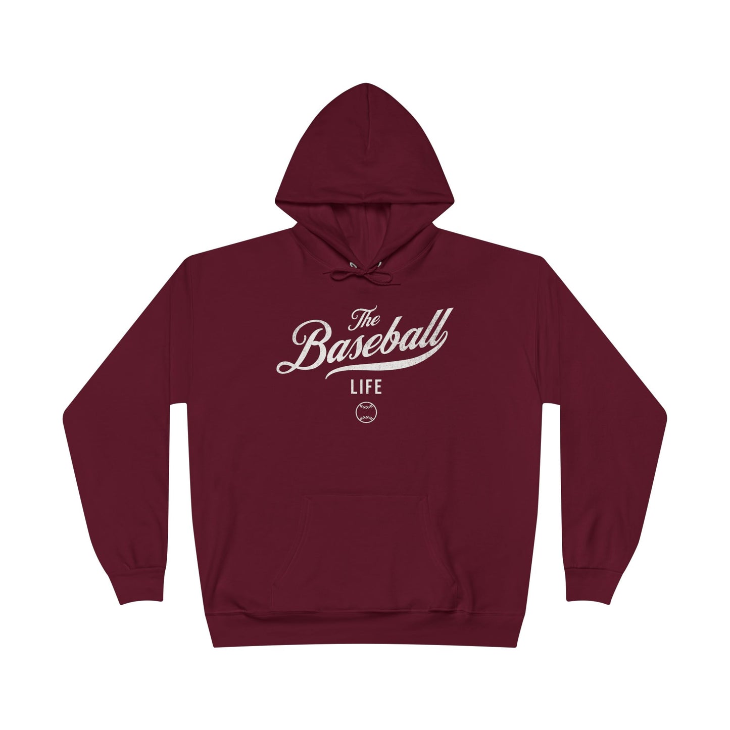 The Baseball Life Hoodie w/Grommets_White Print