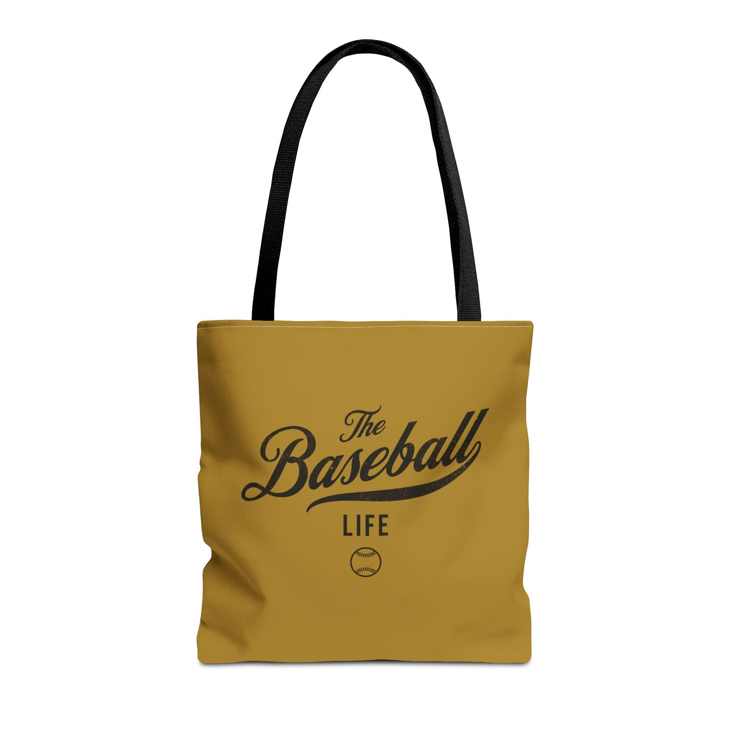 The Baseball Life Tote Bag_Old Gold w Black Print
