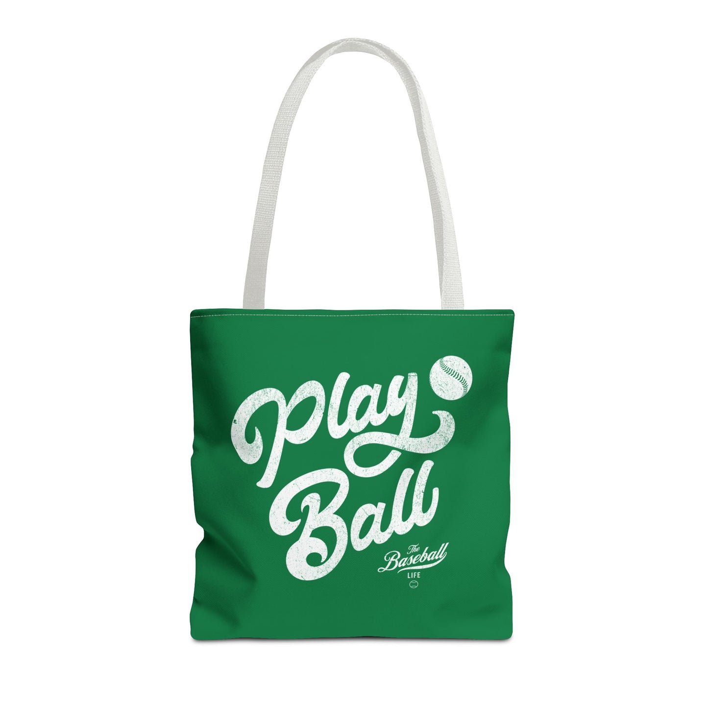 Play Ball Script Tote Bag_Green