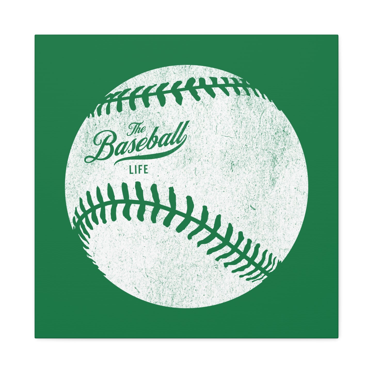 Weathered Baseball Wall Art Canvas_Green