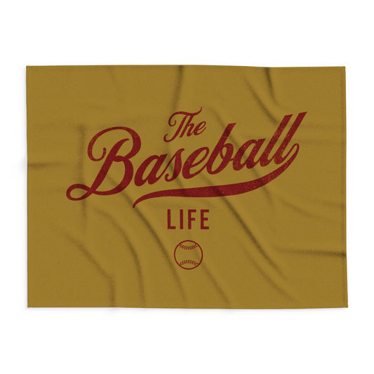 Fleece Blanket_Old Gold w Maroon Print