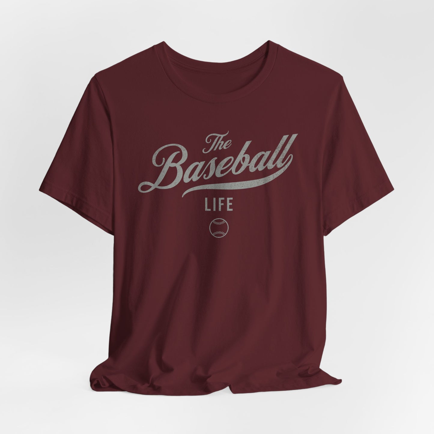 The Baseball Life Classic Script T-Shirt_Silver Gray Print