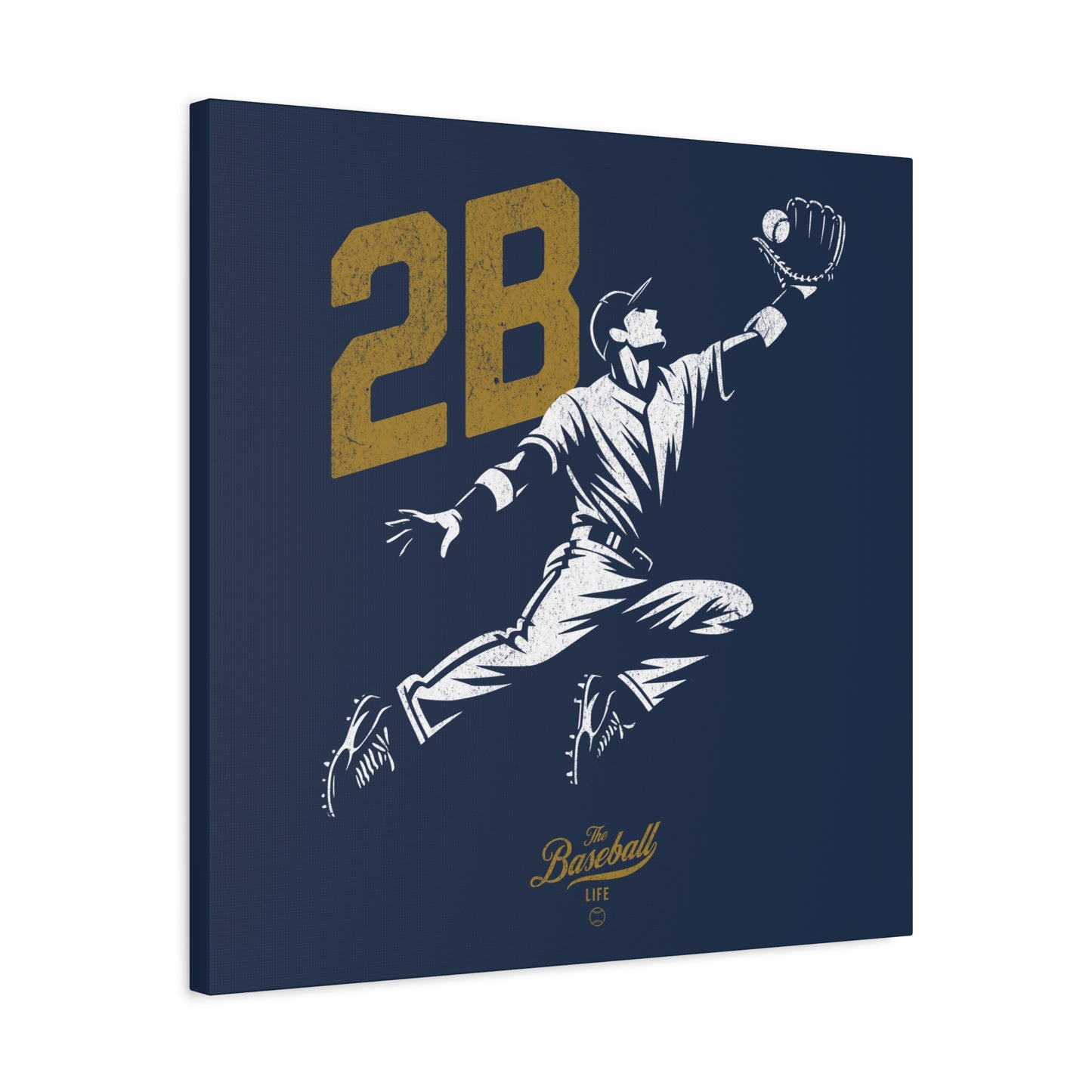 2B Second Base Wall Art Canvas_Navy