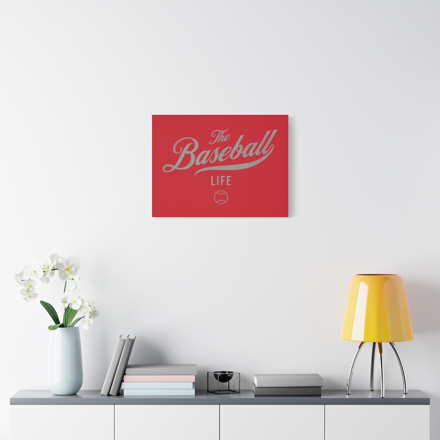 Wall Art Canvas_Red w Silver Gray