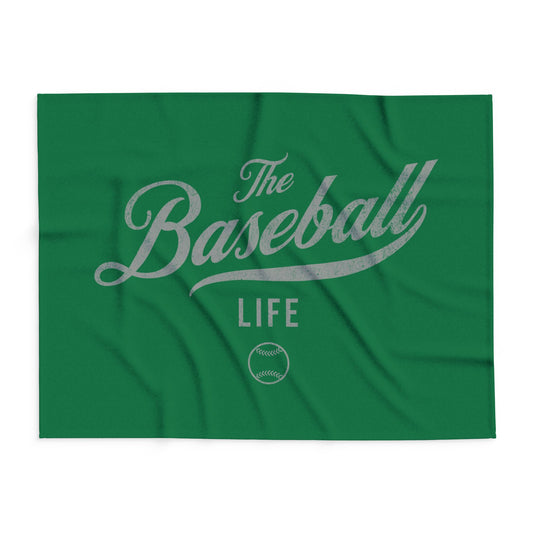 Fleece Blanket_Green w Silver Gray Print