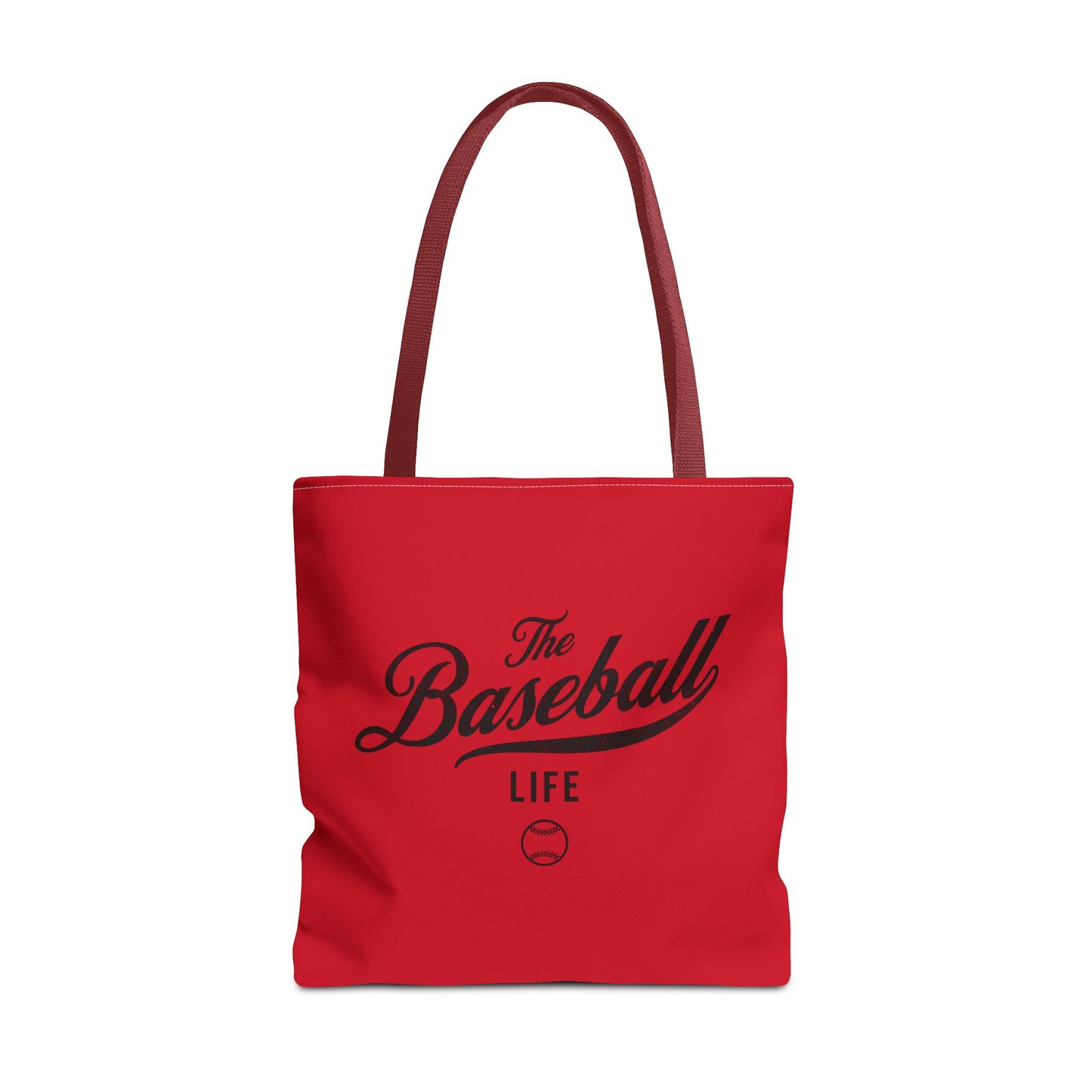 The Baseball Life Tote Bag_Red w Black Print