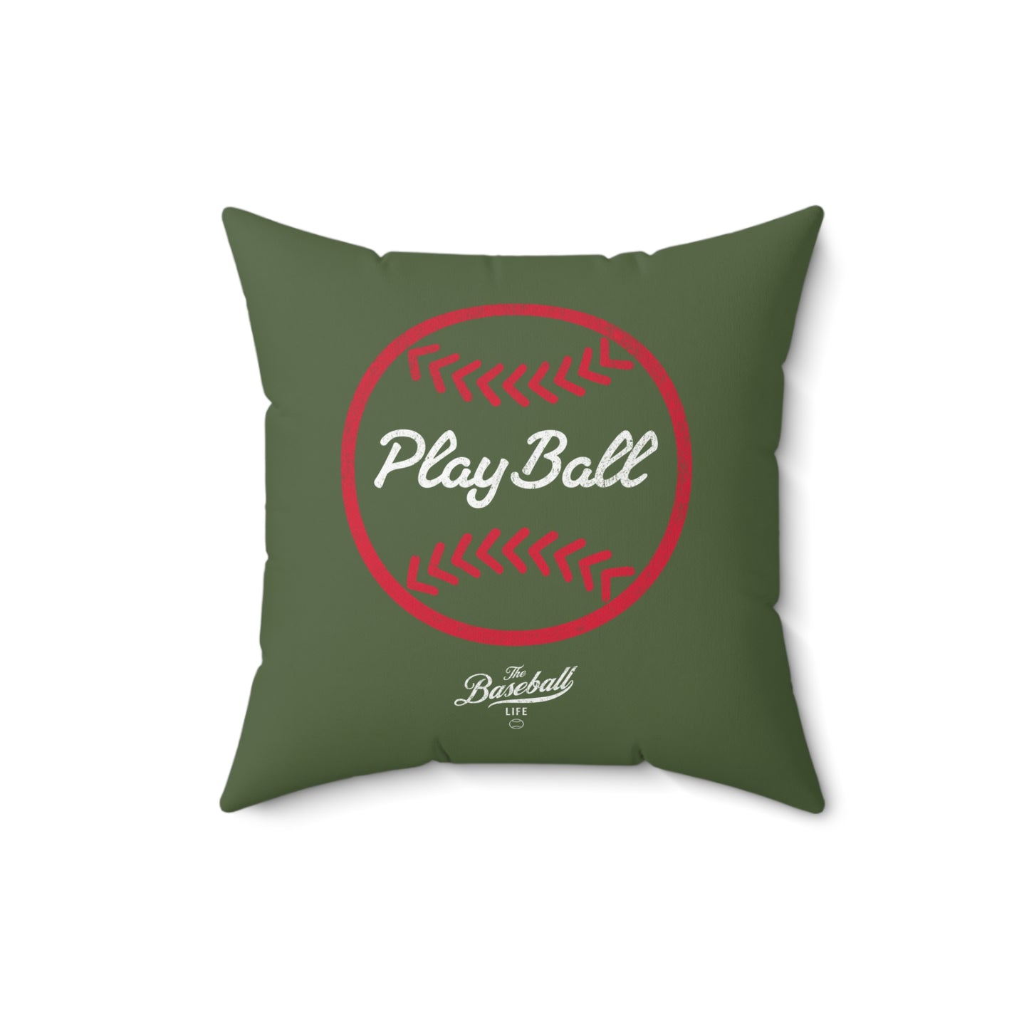 Accent Pillow_Play Ball Graphic Baseball_Military Green