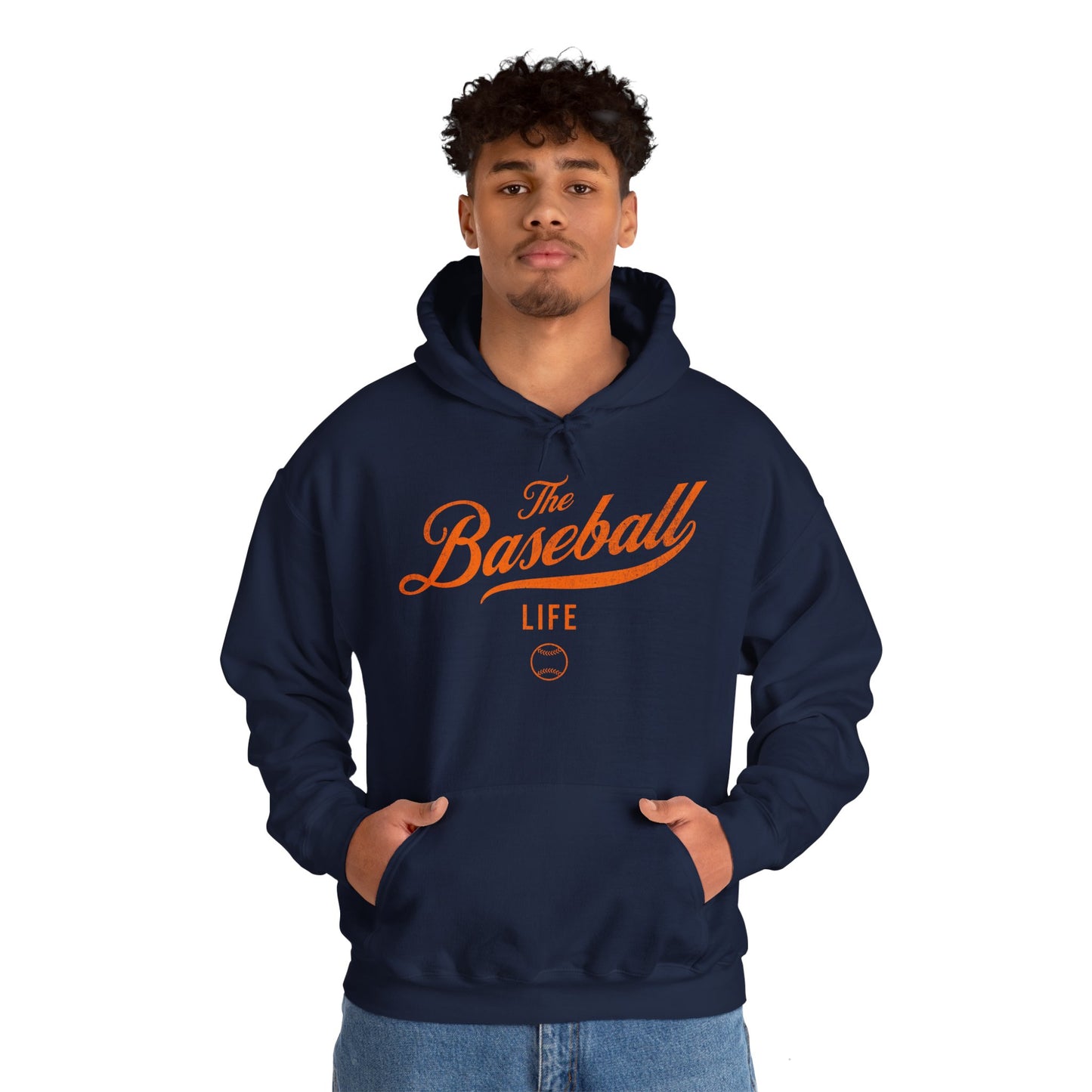 The Baseball Life Hoodie_Orange Print
