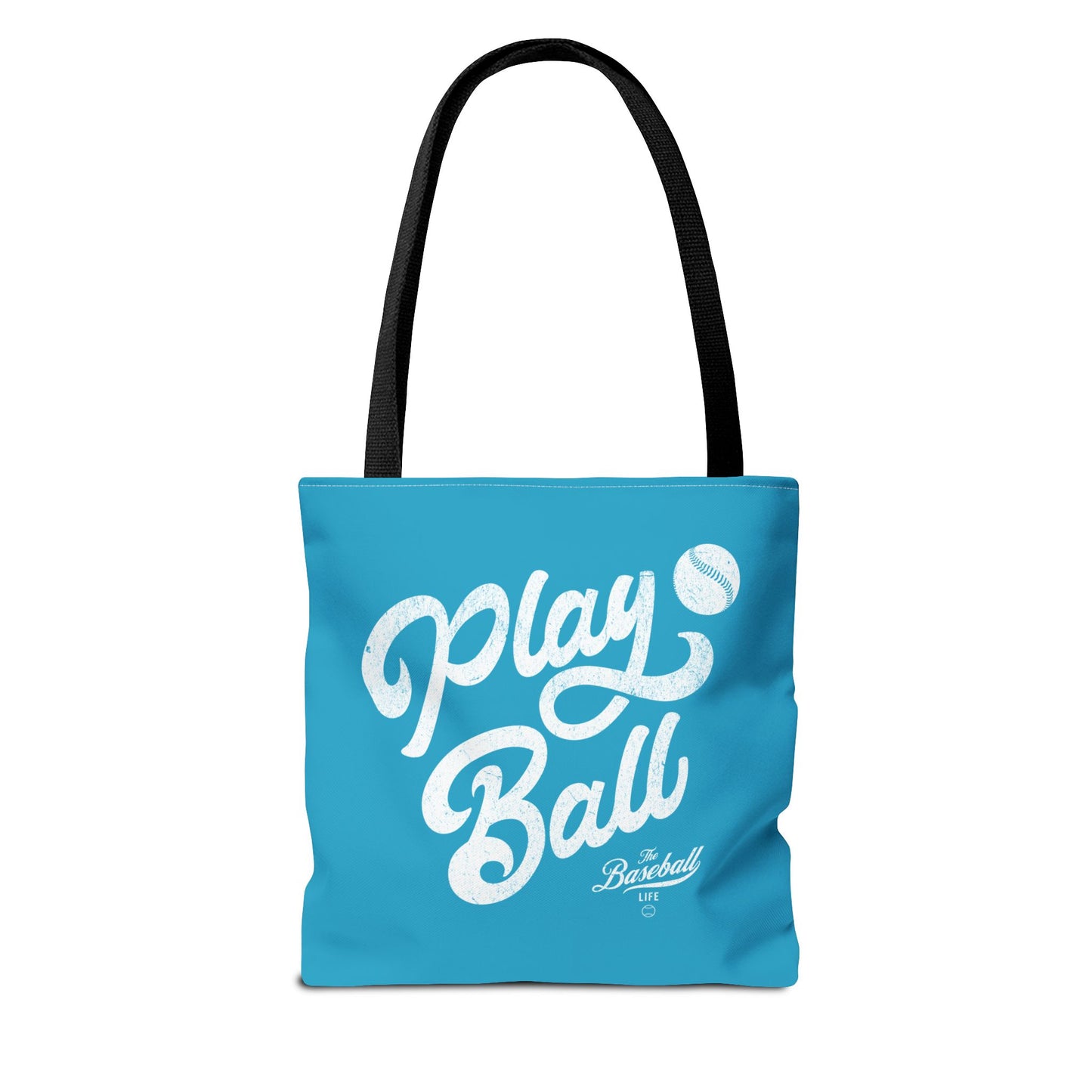 Play Ball Script Tote Bag_Turquoise