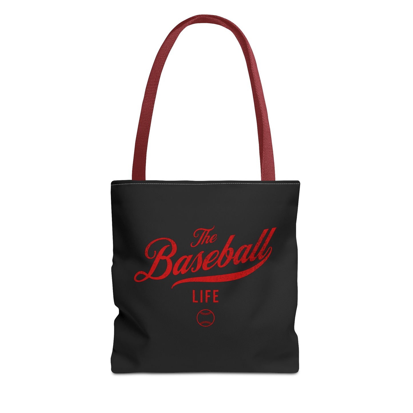 The Baseball Life Tote Bag_Black w Red Print