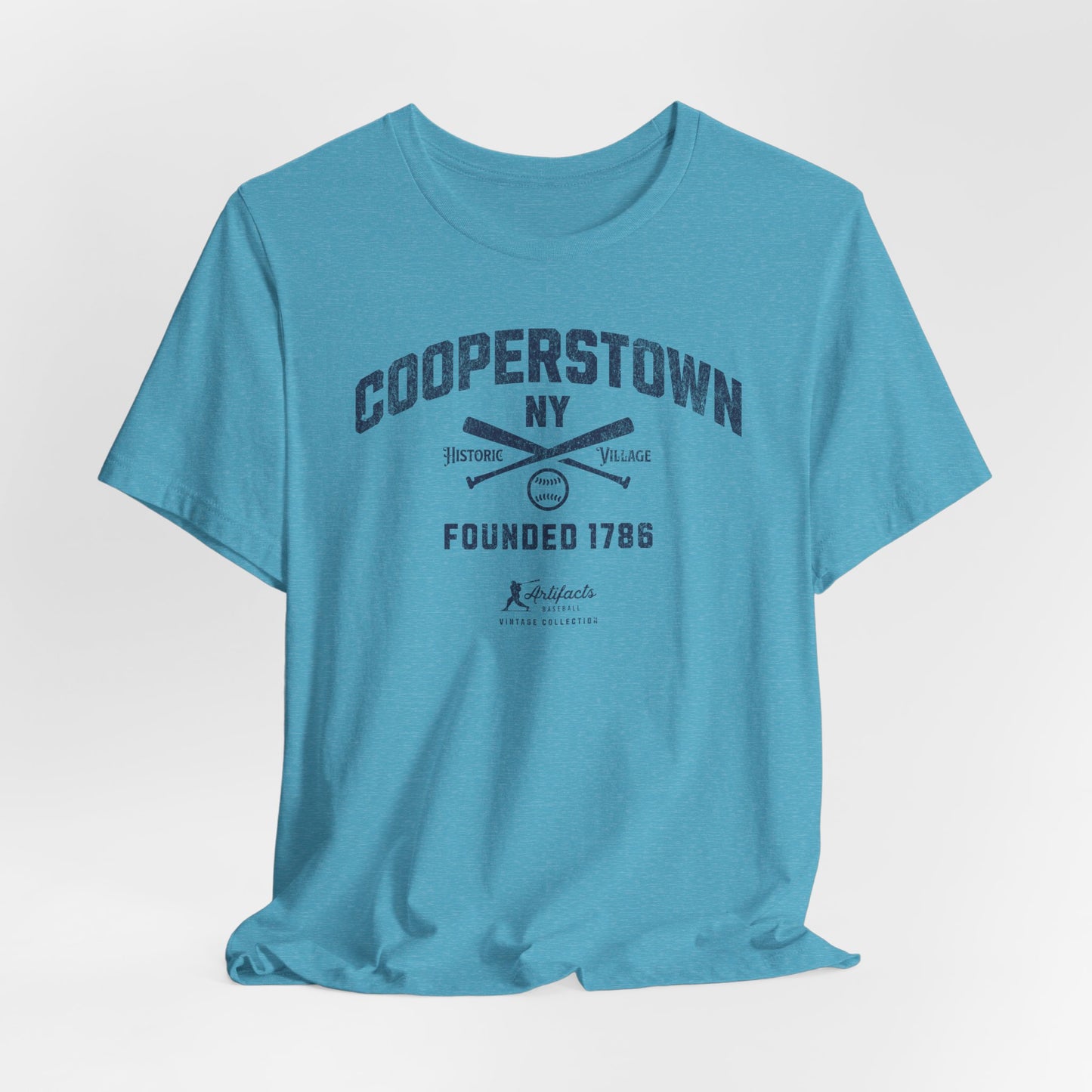 Cooperstown NY Navy Print_Artifacts Baseball Collection T-Shirt