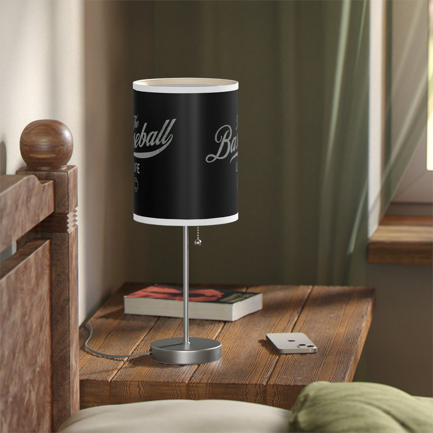 Table Lamp_Black w Silver Gray Print