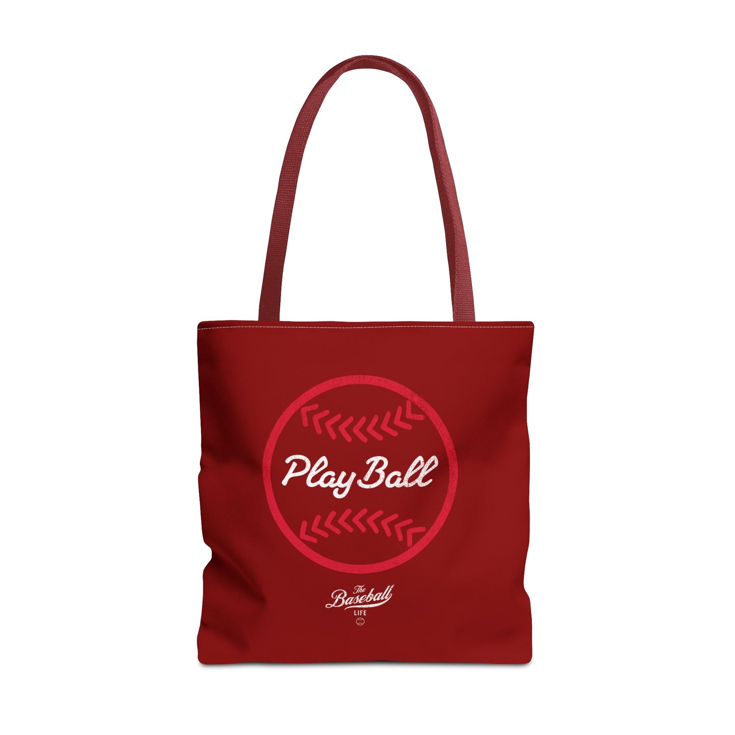 Baseball Icon Play Ball Tote Bag_Maroon