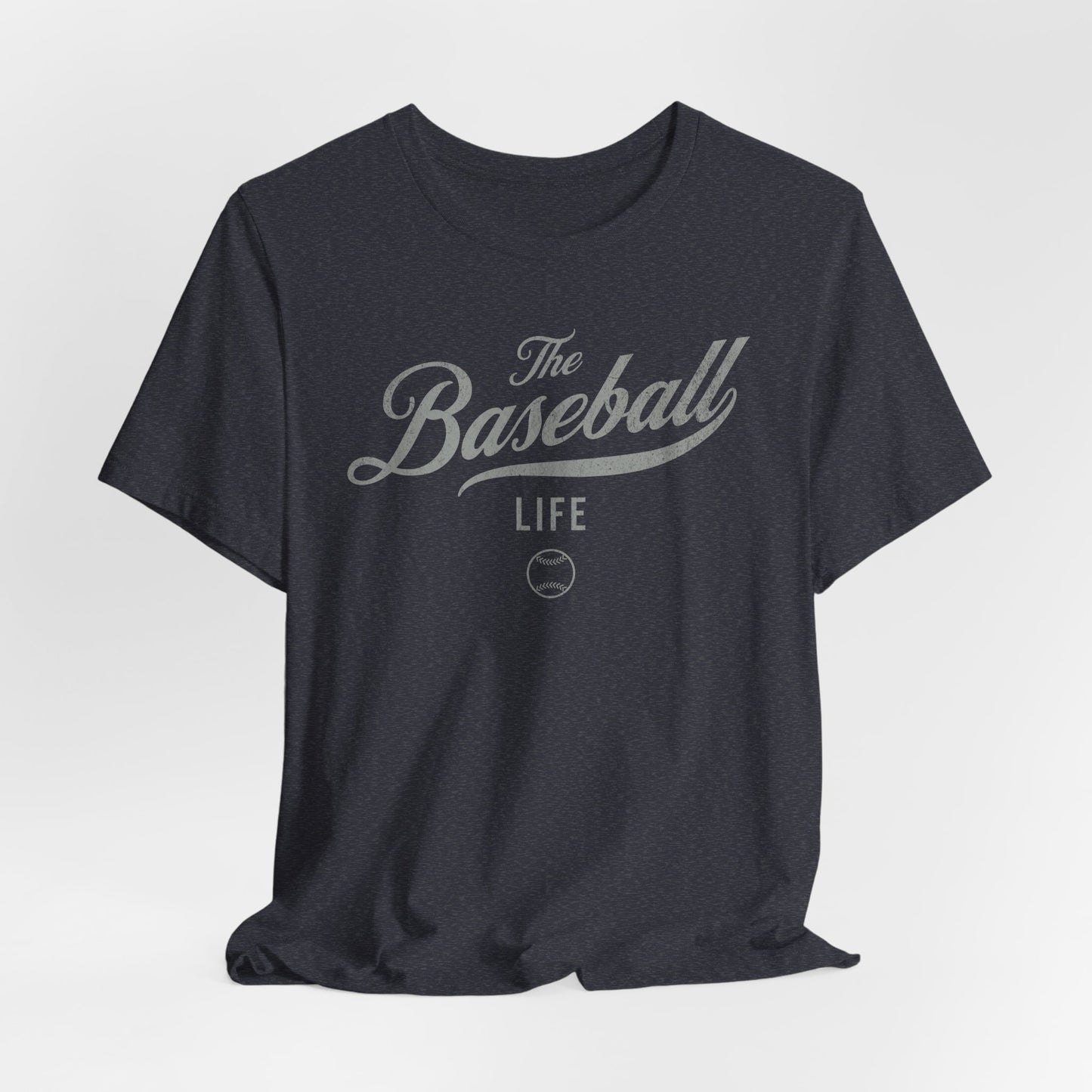 The Baseball Life Classic Script T-Shirt_Silver Gray Print