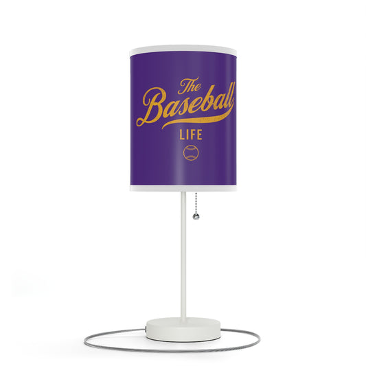 Table Lamp_Purple w Yellow Gold Print