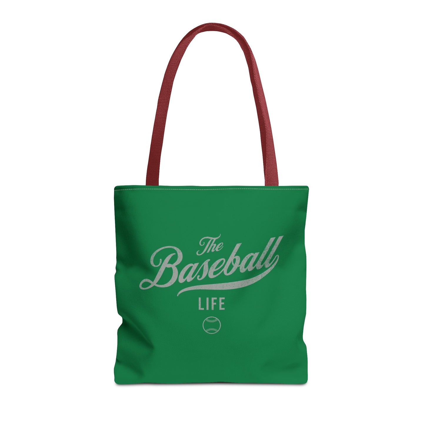 The Baseball Life Tote Bag_Green w Silver Gray Print