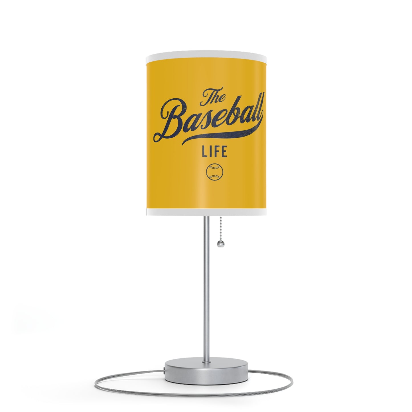 Table Lamp_Yellow w Navy Print
