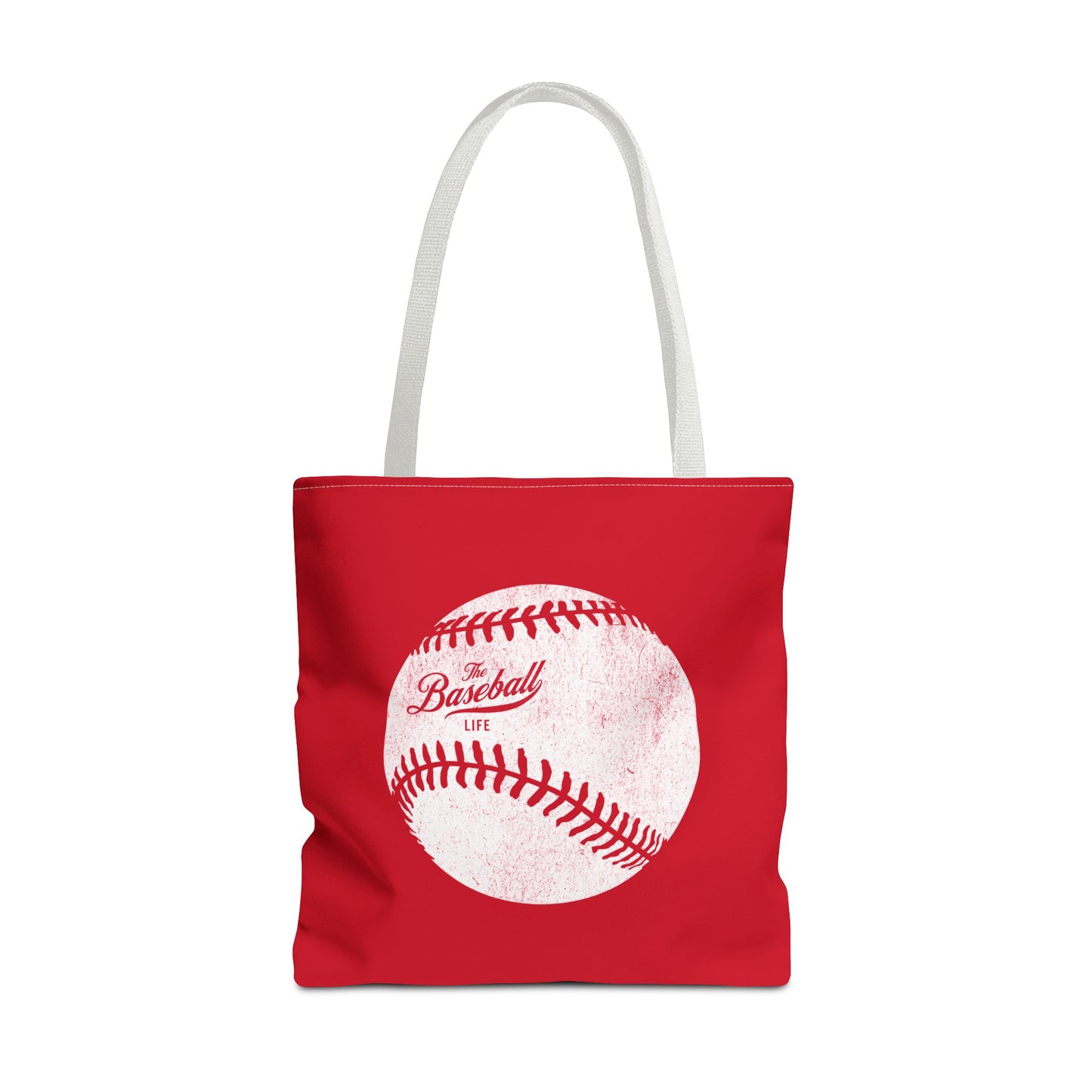Weathered Baseball Tote Bag_Red