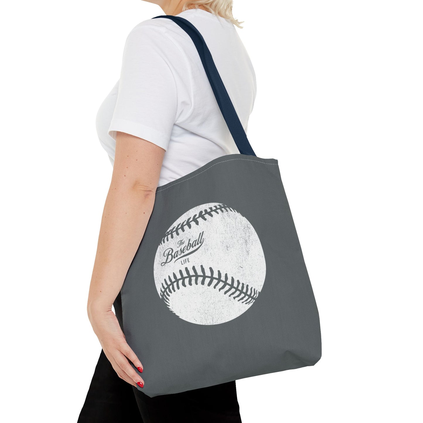 Weathered Baseball Tote Bag_Dark Gray