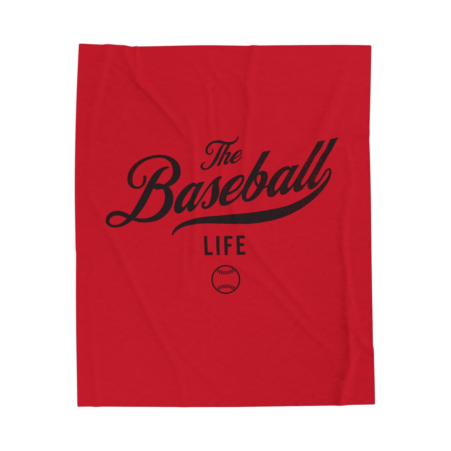 Velveteen Plush Blanket_Red with Black Print
