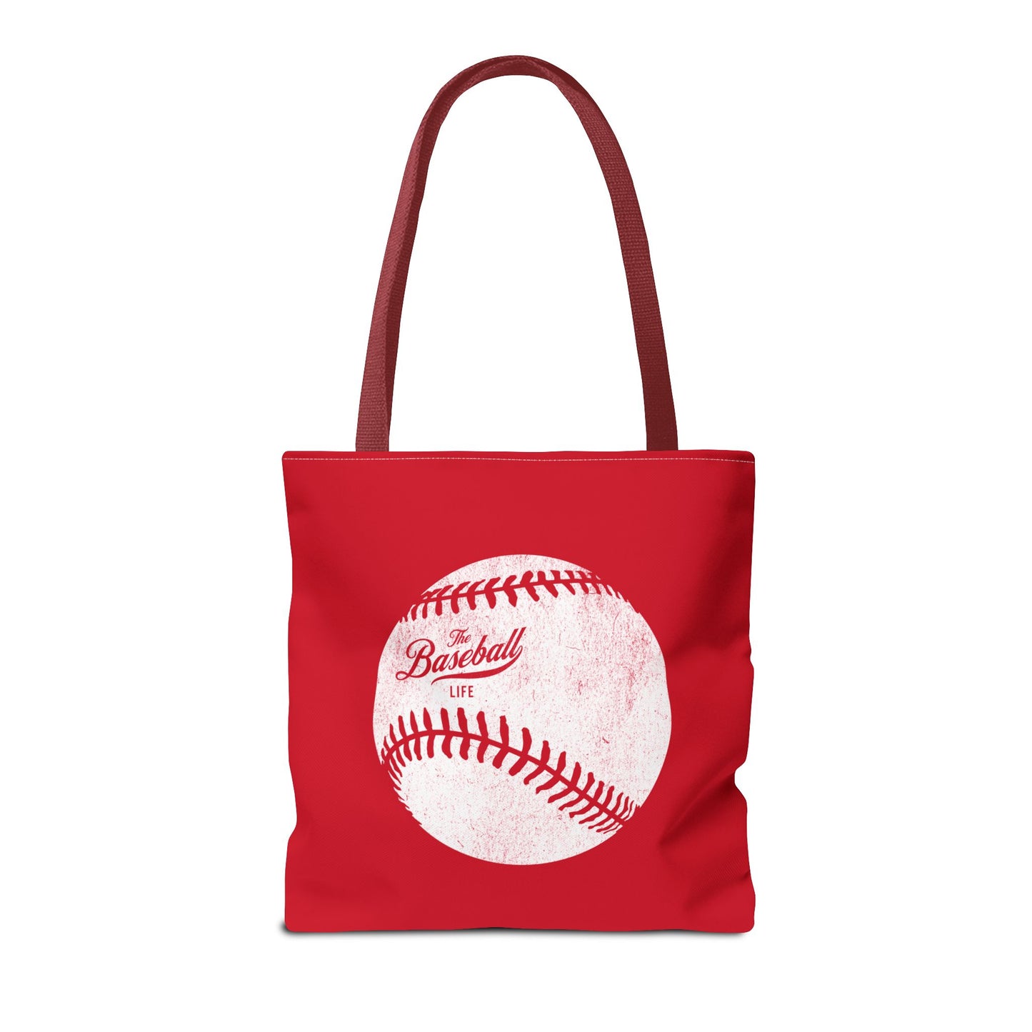 Weathered Baseball Tote Bag_Red
