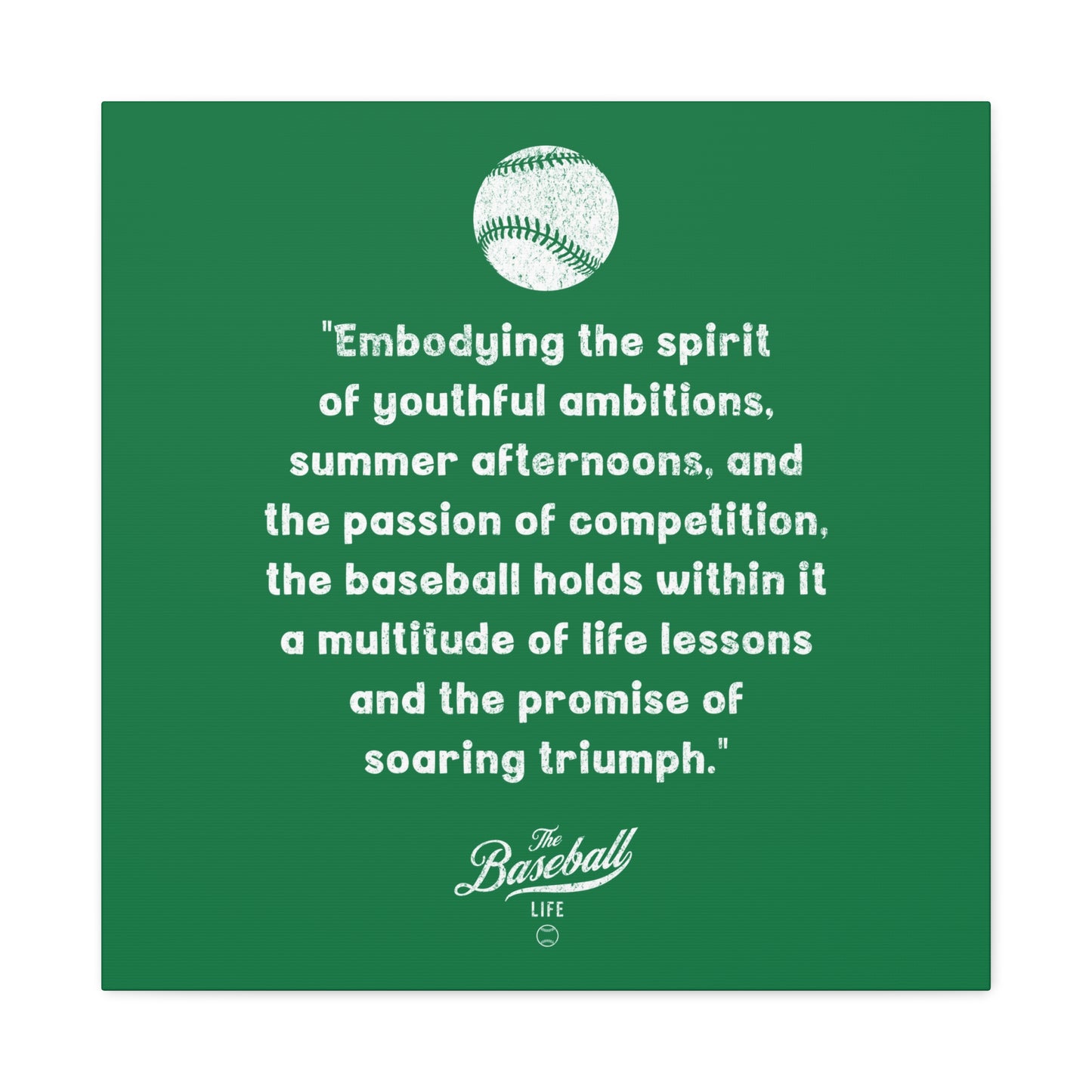 The Baseball Life "Verse" Wall Art Canvas_Green