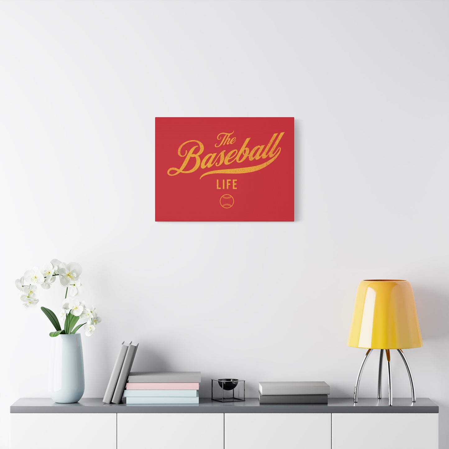 Wall Art Canvas_Red w Yellow Gold