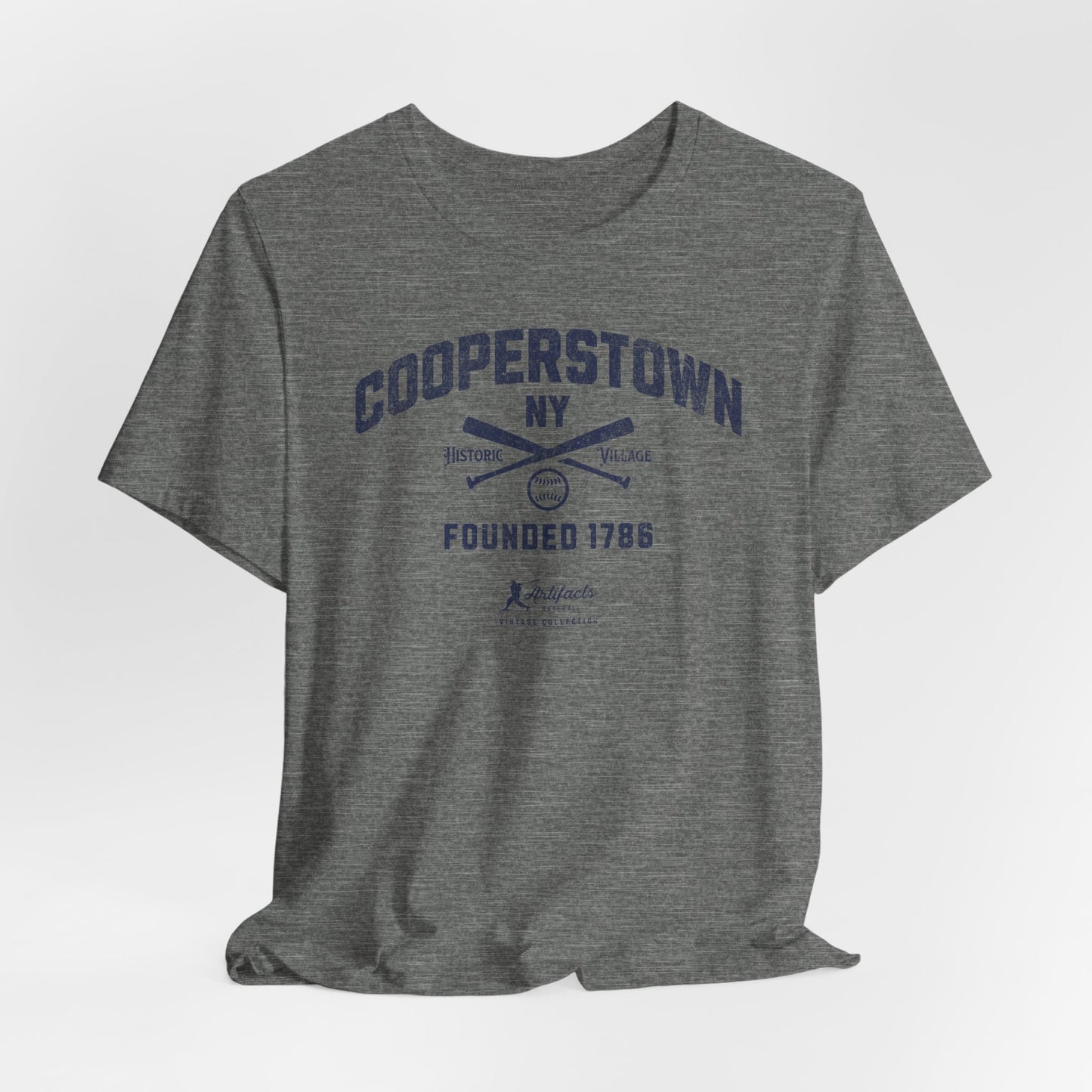 Cooperstown NY Navy Print_Artifacts Baseball Collection T-Shirt