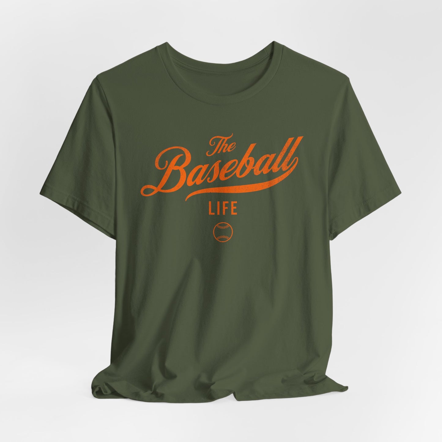 The Baseball Life Classic Script T-Shirt_Orange Print