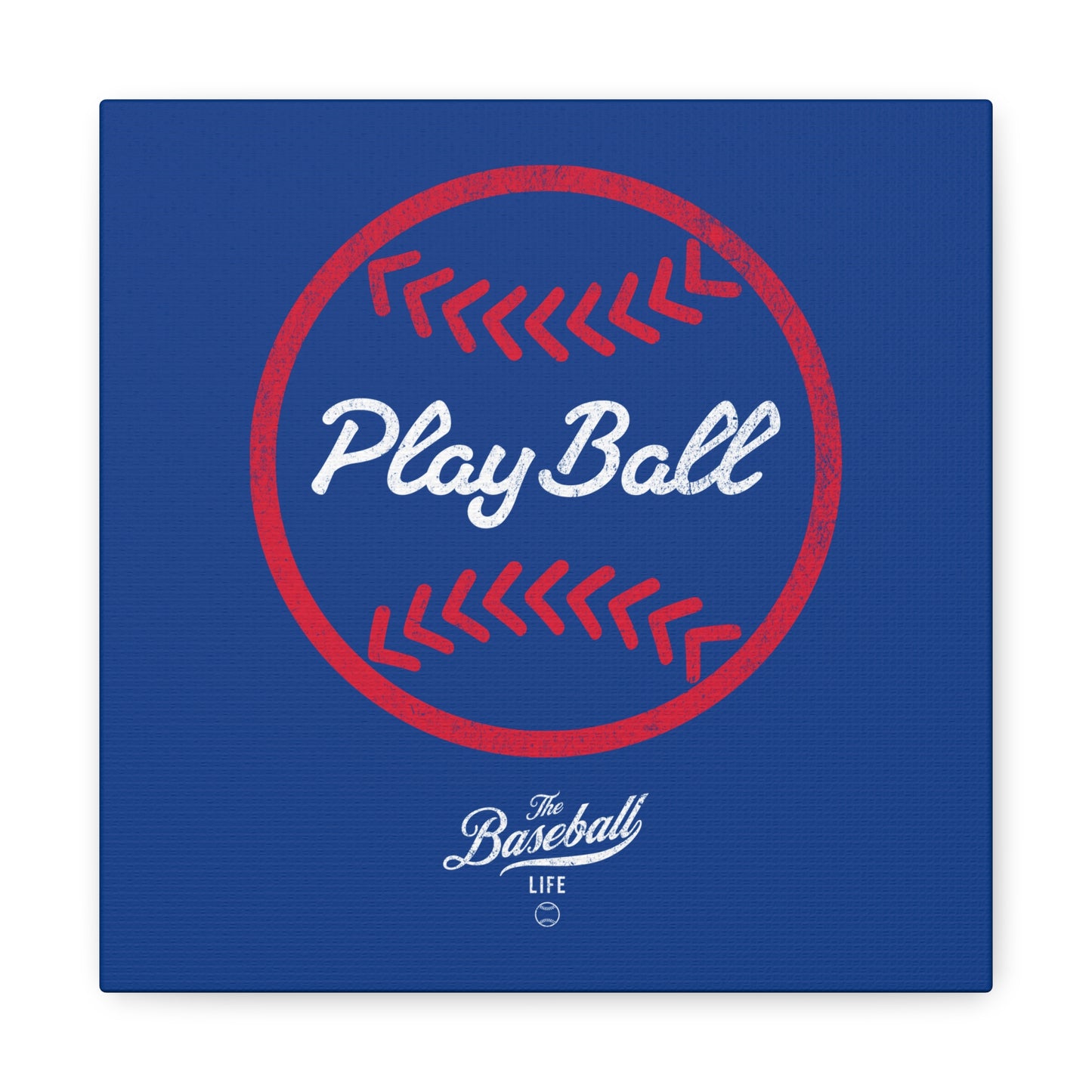Play Ball Graphic Baseball Wall Art Canvas_Royal Blue