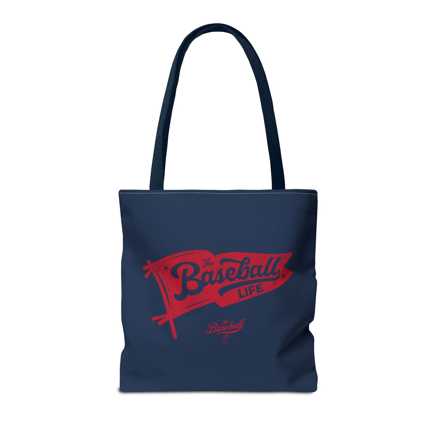 Vintage Pennant Tote Bag_Red Print on Navy