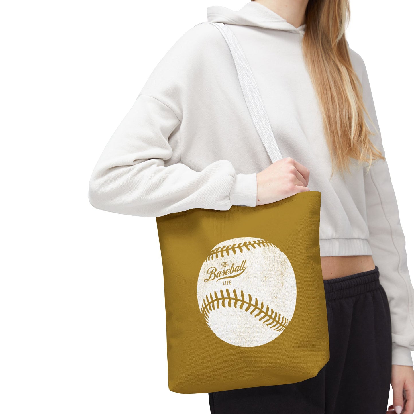 Weathered Baseball Tote Bag_Old Gold