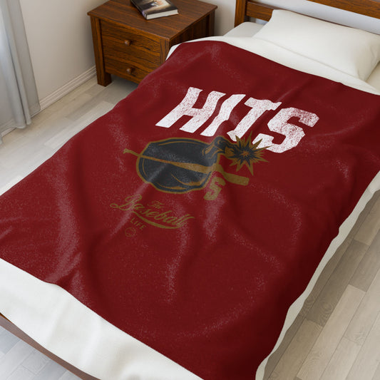 Velveteen Plush Blanket_Hits Bombs_Maroon