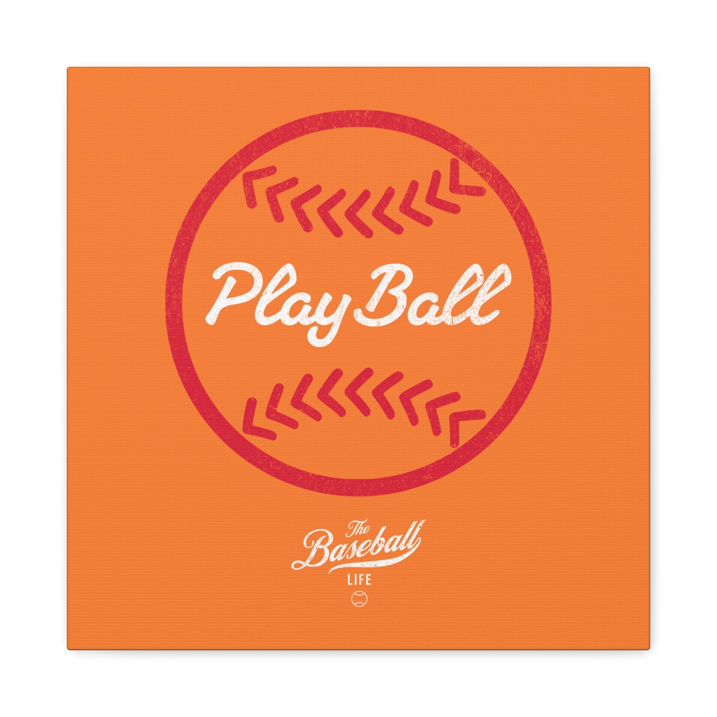 Play Ball Graphic Baseball Wall Art Canvas_Orange