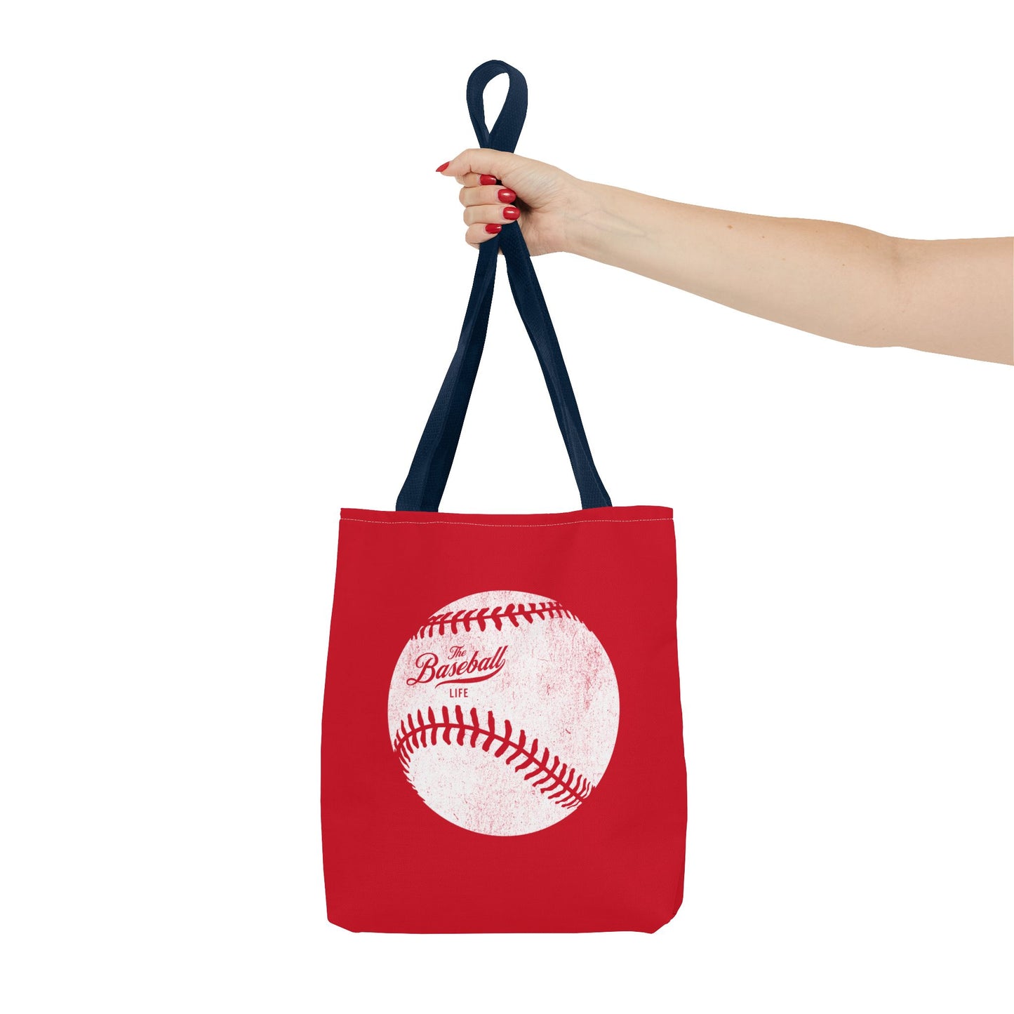 Weathered Baseball Tote Bag_Red